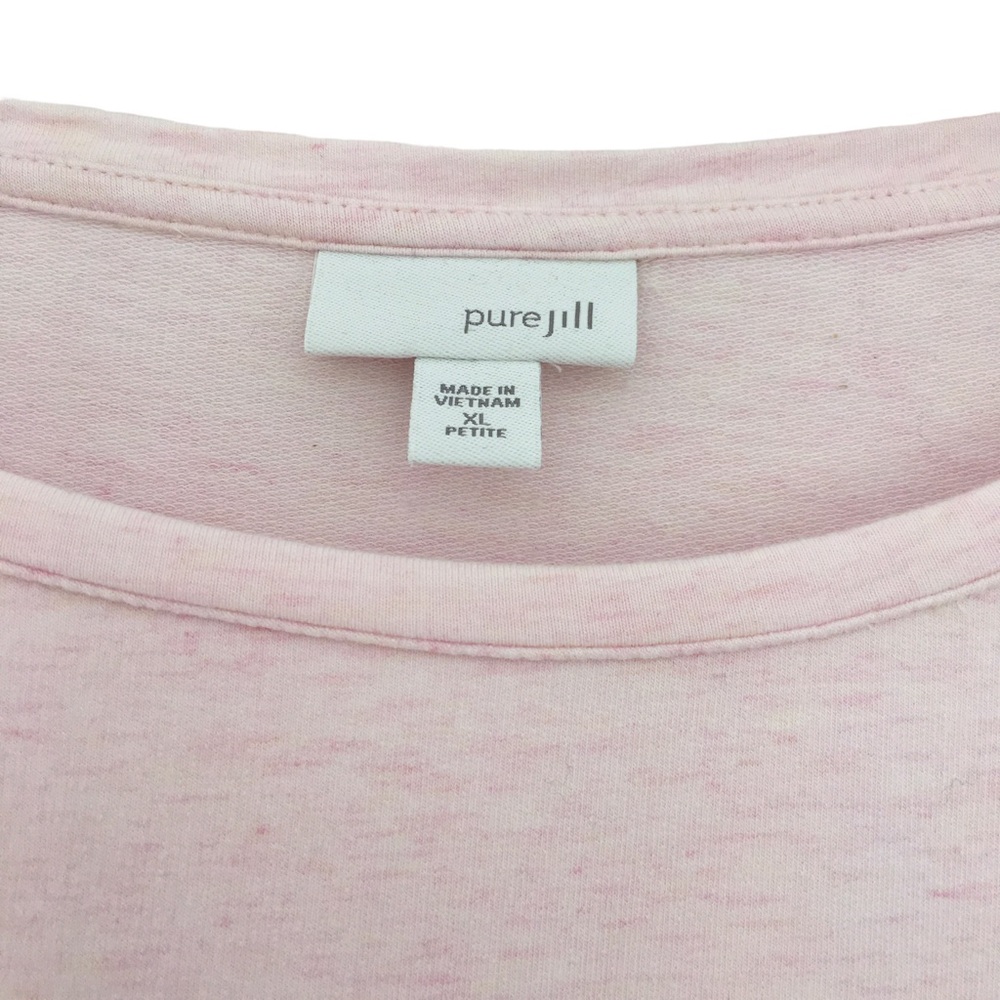 Pure Jill Pima Cotton Blend Jersey Knit Light Pink Long Sleeve Top J. Jill XLp - Picture 2 of 8